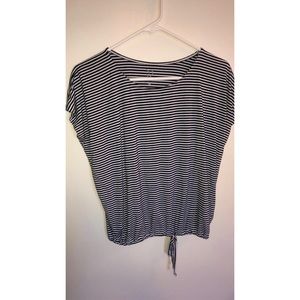 Navy and white striped tee